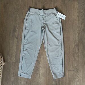 Athleta Dark Grey and White Striped Work Pants